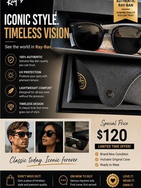 Ray-Ban Black Sunglasses with Black Leather Case